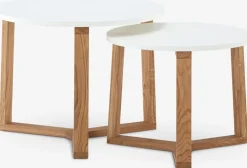 SVENSTRUPTables gigognes SVENSTRUP Ø60/50 blanc/chêne naturel 2 pcs