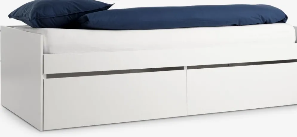 TANGBJERGLit a/rangement TANGBJERG 90/180x200 blanc