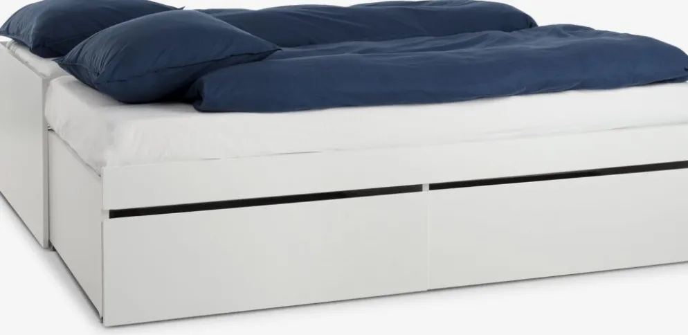 TANGBJERGLit a/rangement TANGBJERG 90/180x200 blanc