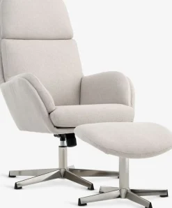 TANKEDALFauteuil inclinable a/repose-pieds TANKEDAL beige/chrome