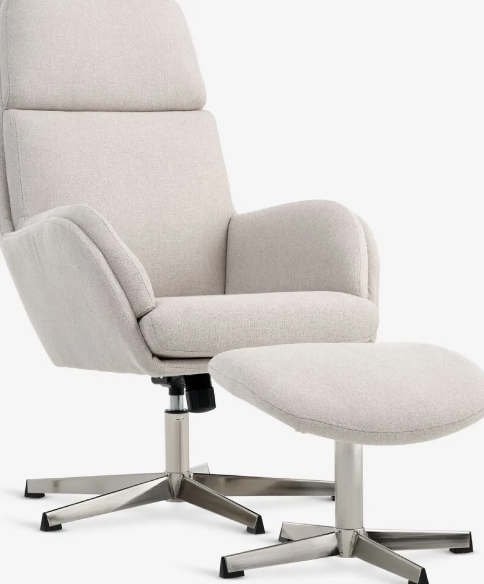 TANKEDALFauteuil inclinable a/repose-pieds TANKEDAL beige/chrome