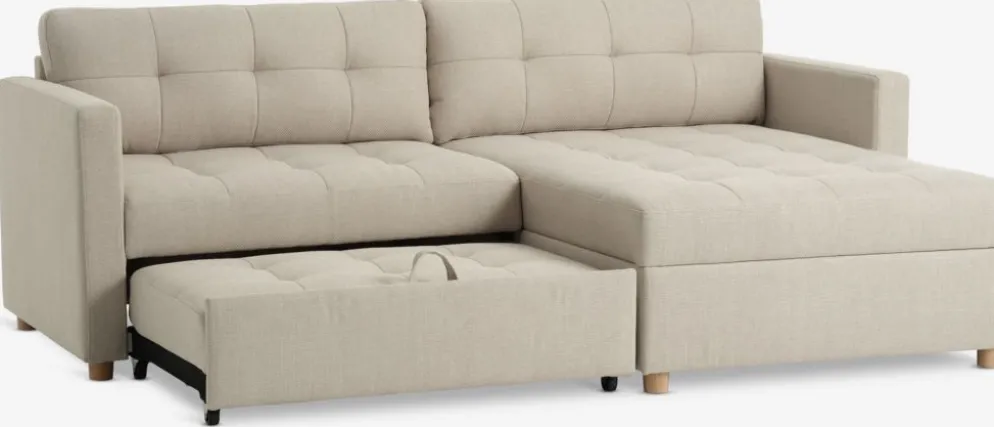 TEGLHUSECanapé convertible méridienne TEGLHUSE tissu beige