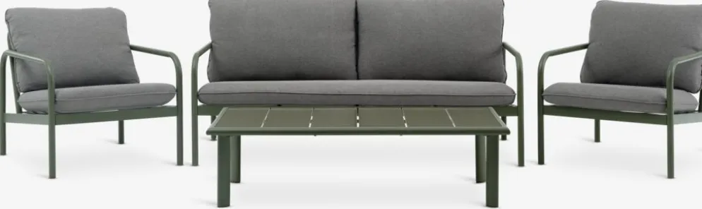 TEGLUMEnsemble lounge TEGLUM 4,5 personnes vert olive