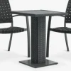 THY + GLOMFJORDTHY L60 table + 2 GLOMFJORD chaises noir