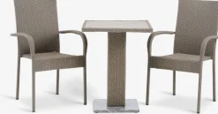 THY + GUDHJEMTHY L60 table + 2 GUDHJEM chaises naturel