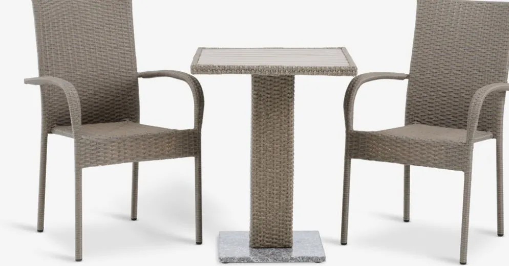 THY + GUDHJEMTHY L60 table + 2 GUDHJEM chaises naturel