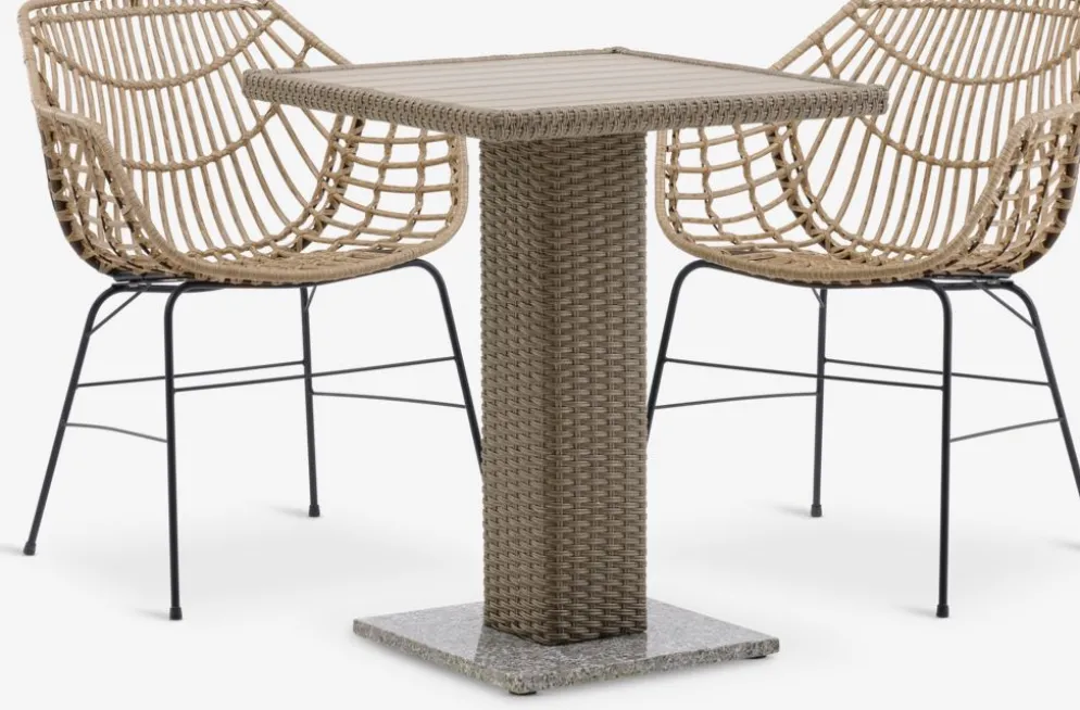 THY + ILDERHUSETHY L60 table + 2 ILDERHUSE chaises naturel