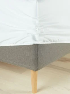 TINEGoldDrap-housse Satin TINE 140x200x35 blanc