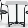 TIPMOSE + NABBENTIPMOSE L70 table gris + 2 NABBEN chaises noir