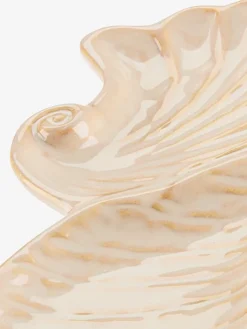TORTUNAPlateau TORTUNA 10x25cm forme coquillage beige