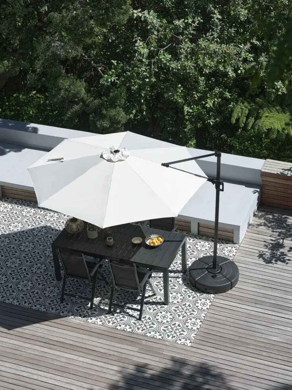 TRONDHEIMParasol déporté TRONDHEIM Ø300 blanc cassé