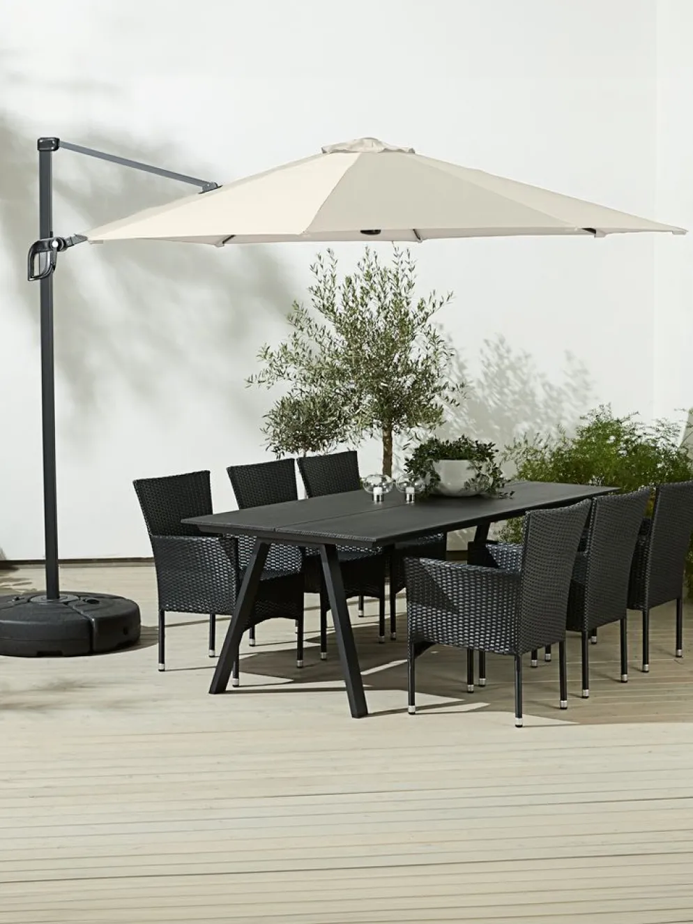 TRONDHEIMParasol déporté TRONDHEIM Ø300 blanc cassé