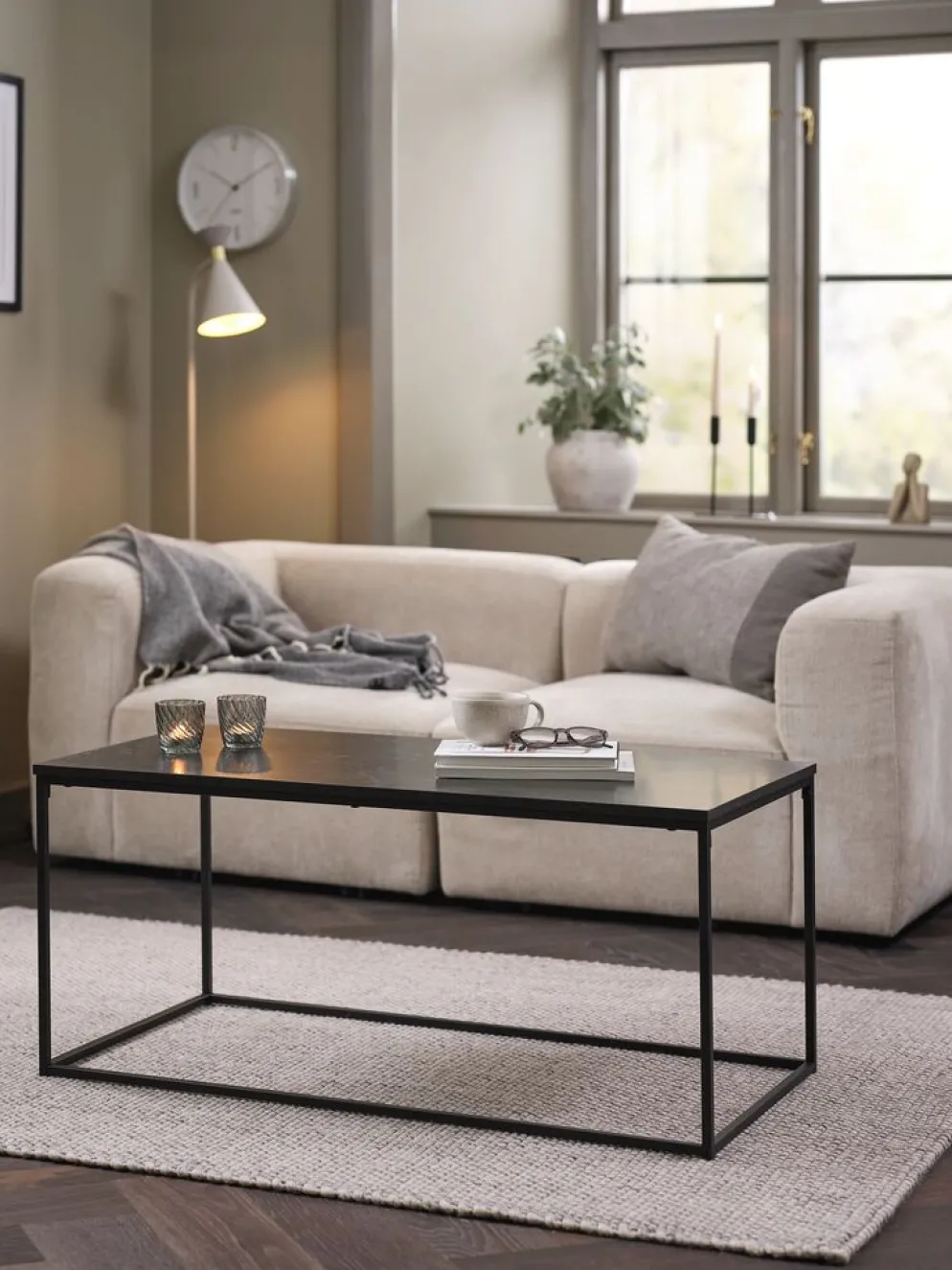 TROSTERUDTable basse TROSTERUD 50x100 coloris marbre/noir