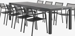 TYDAL + HEMSEDALTYDAL L208/272 table + 4 HEMSEDAL chaises noir