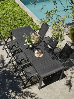 TYDALTable de jardin TYDAL l95xl208/272 noir
