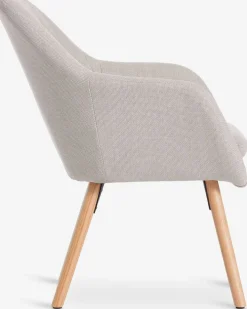 UDSBJERGFauteuil UDSBJERG tissu beige/chêne