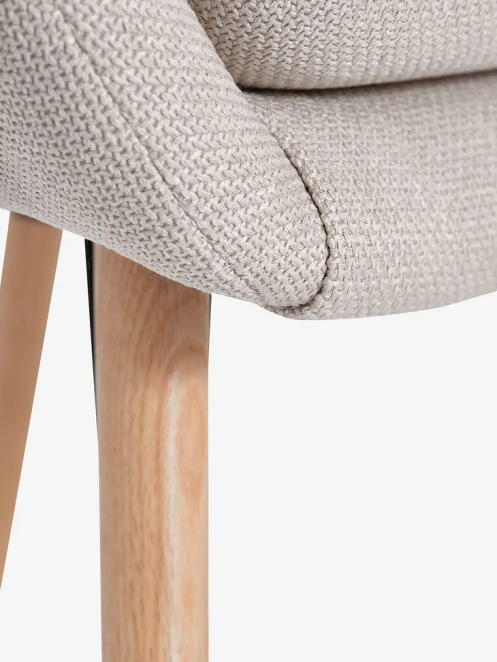 UDSBJERGFauteuil UDSBJERG tissu beige/chêne