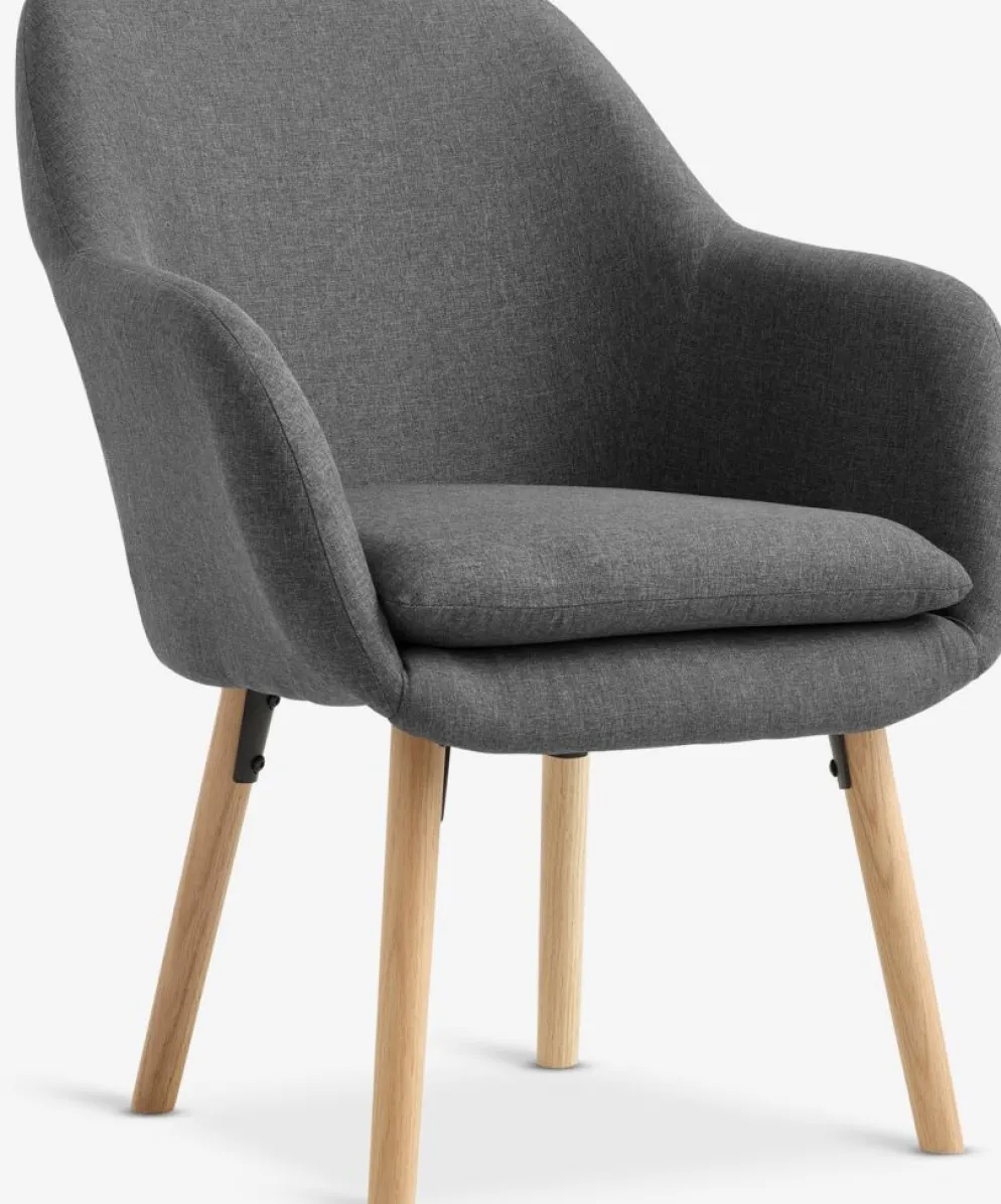UDSBJERGFauteuil UDSBJERG tissu gris/chêne