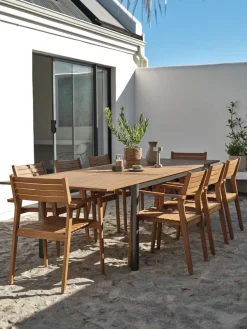 ULBJERG + HAMRAULBJERG L214/297 table + 4 HAMRA chaises eucalyptus