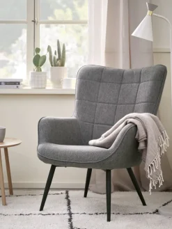ULDUMFauteuil ULDUM tissu gris/noir