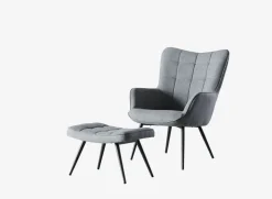 ULDUMRepose-pieds ULDUM tissu gris/noir