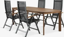UVDAL + SIRDALUVDAL L223 table bois dur + 4 SIRDAL chaises gris