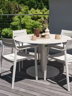 VAMDRUP + INGSTRUPVAMDRUP Ø120 table + 4 INGSTRUP chaises beige