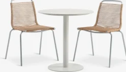VAMDRUP + MIDDAGSBERGETVAMDRUP Ø70 table beige + 2 MIDDAGSBERGET chaises naturel