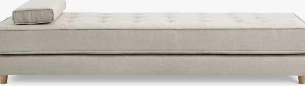 VARMARKBanquette VARMARK 190x76 a/cushion tissu beige/coloris chêne