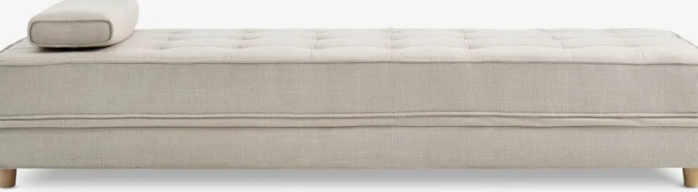 VARMARKBanquette VARMARK 190x76 a/cushion tissu beige/coloris chêne