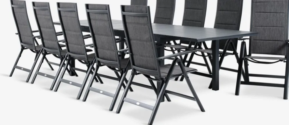 VATTRUP + MYSENVATTRUP L206/321 table noir + 4 MYSEN chaises gris