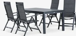 VATTRUP + MYSENVATTRUP L172/276 table noir + 4 MYSEN chaises gris