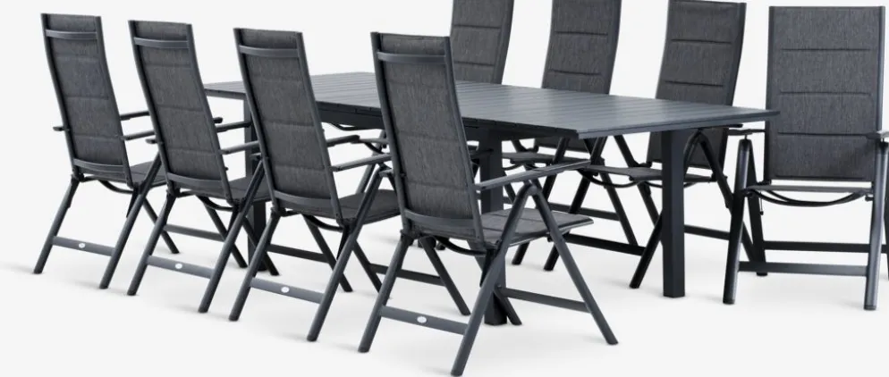 VATTRUP + MYSENVATTRUP L172/276 table noir + 4 MYSEN chaises gris