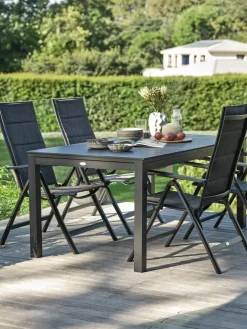 VATTRUP + MYSENVATTRUP L172/276 table noir + 4 MYSEN chaises gris