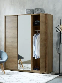 VEDDEArmoire VEDDE 167x197 a/miroir coloris chêne foncé