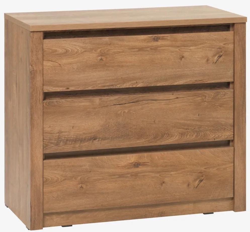VEDDECommode 3 tiroirs VEDDE coloris chêne foncé