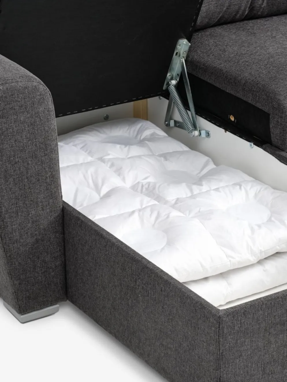VEJLBYCanapé convertible avec méridienne VEJLBY tissu gris foncé