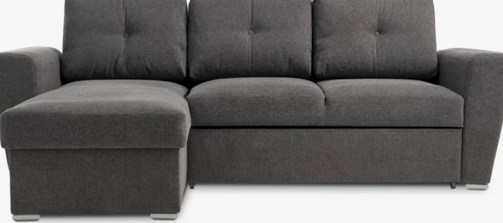 VEJLBYCanapé convertible avec méridienne VEJLBY tissu gris foncé