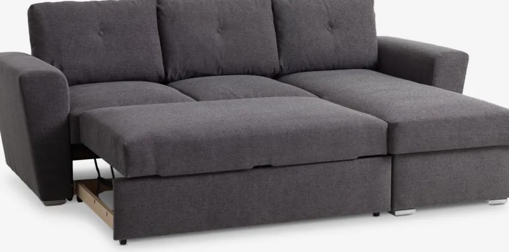 VEJLBYCanapé convertible avec méridienne VEJLBY tissu gris foncé