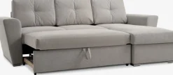 VEJLBYCanapé convertible méridienne VEJLBY tissu sable clair