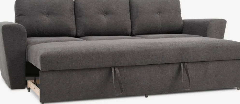 VEJLBYCanapé convertible VEJLBY 3 places tissu gris foncé
