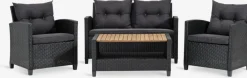 VENEnsemble lounge VEN 4 personnes noir