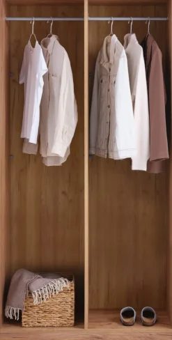 VIBYArmoire VIBY 101x200 2 portes coloris chêne naturel