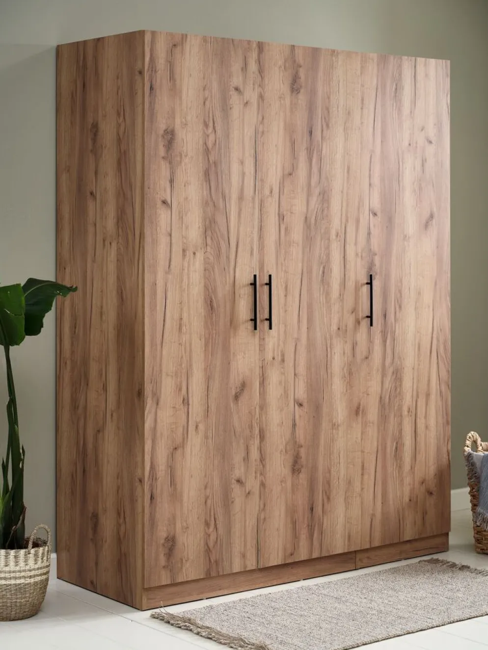 VIBYArmoire VIBY 150x200 3 portes coloris chêne naturel