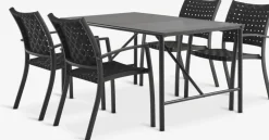 VIERLI + GLOMFJORDVIERLI L149 table + 4 GLOMFJORD chaises noir