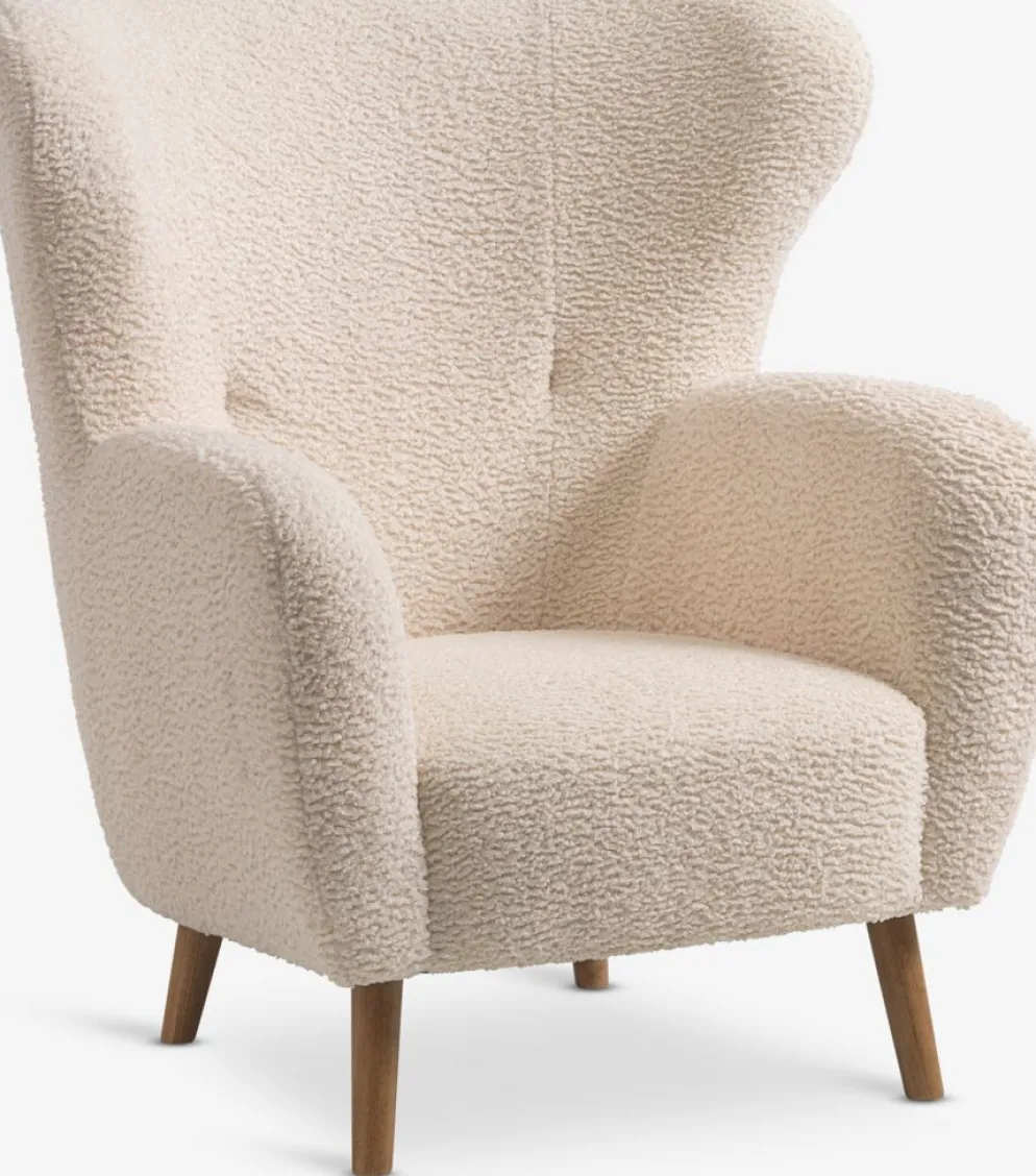 VILDSUNDFauteuil VILDSUND tissu teddy blanc cassé