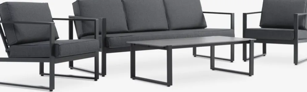 VONGEEnsemble lounge VONGE 5 personnes noir
