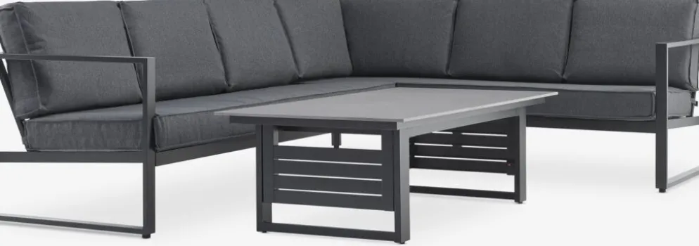 VONGEEnsemble lounge VONGE 6 personnes noir