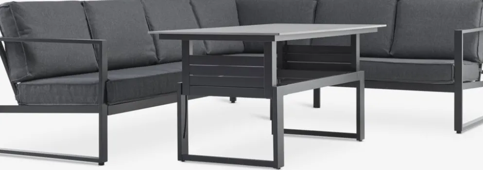 VONGEEnsemble lounge VONGE 6 personnes noir