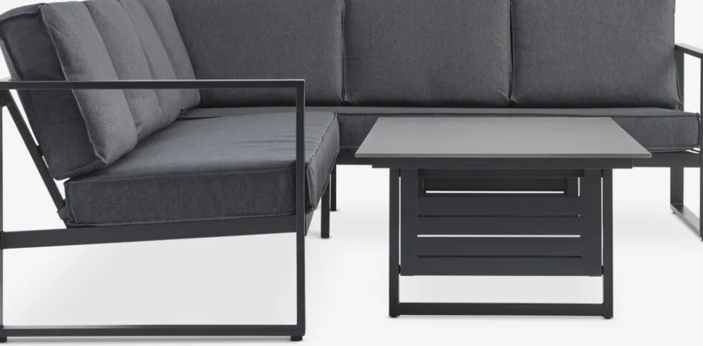 VONGEEnsemble lounge VONGE 6 personnes noir